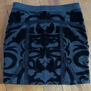 Free People Black Velvet Skirt
